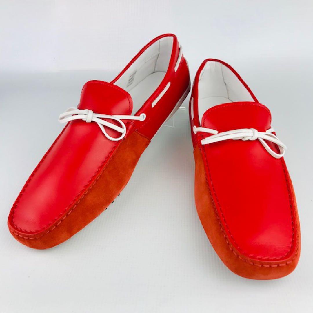 新品未使用★TOD'S・レザー切替 サイドロゴ ドライビングシューズ(10.5)