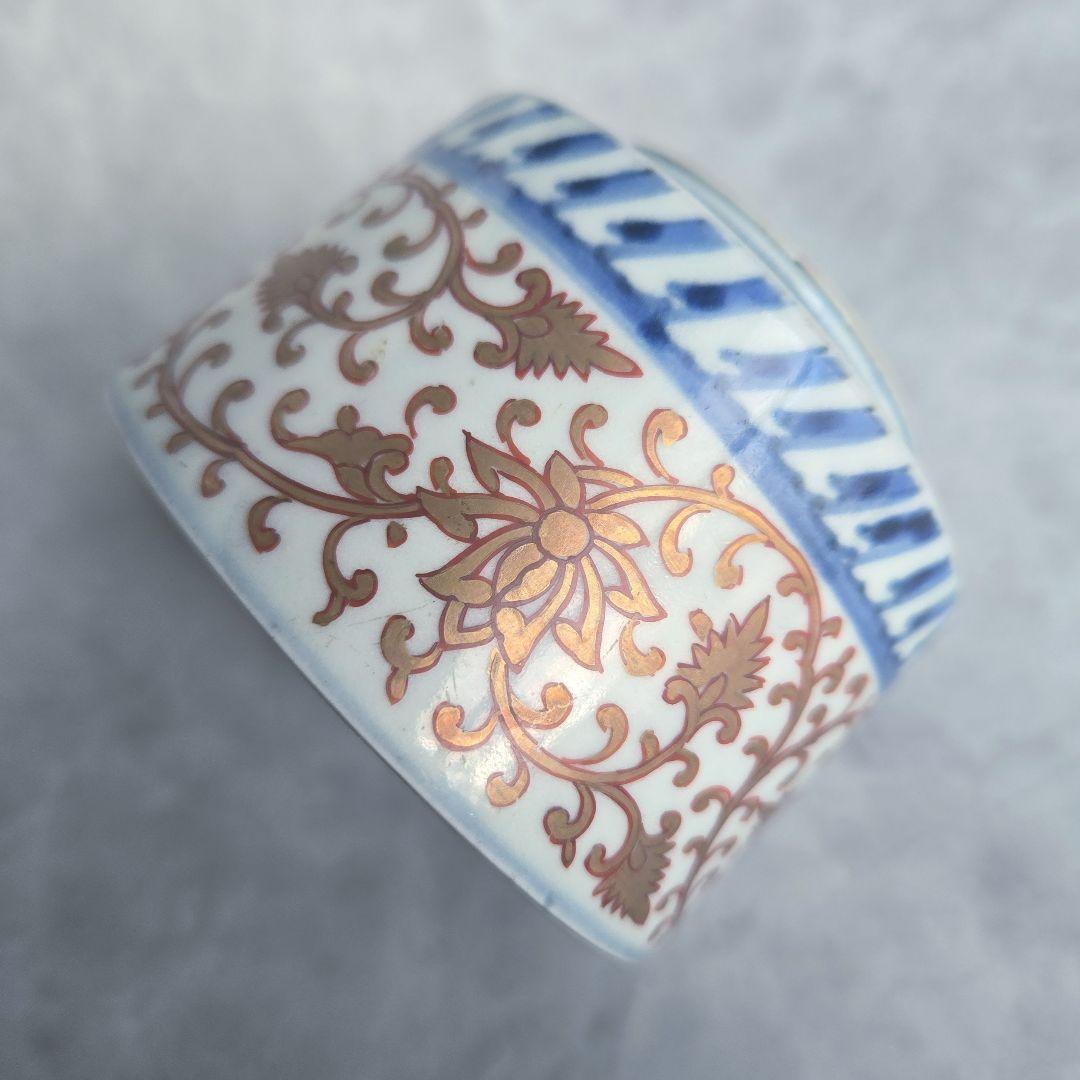 古伊万里　金彩　染付　向付　金唐草　金継ぎ　アンティーク　骨董　江戸