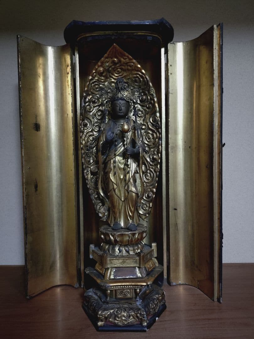 木彫 玉眼 聖観音菩薩立像 仏像 仏教美術