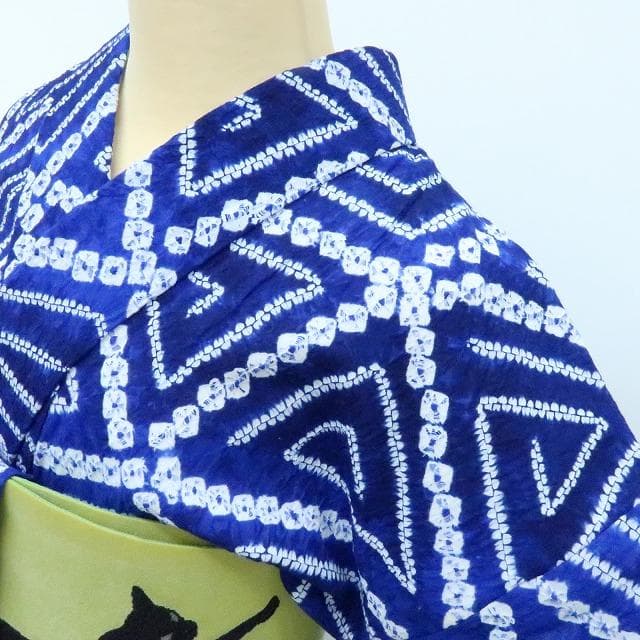 専用Y3377◆有松鳴海絞り 綿 背・胸当て付 手縫い仕立て 高級浴衣