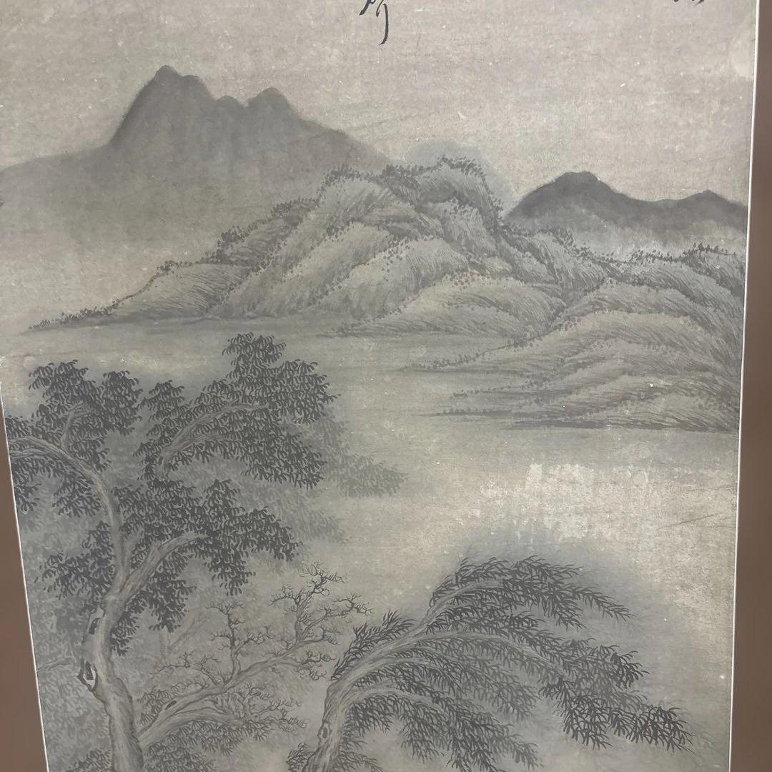 中国　山水画　掛け軸