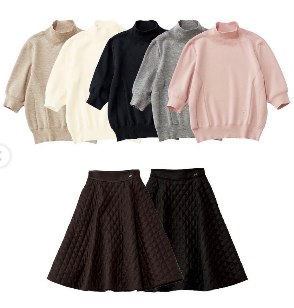 フォクシー キルティングスカート 43043 クロス リリー ブラック