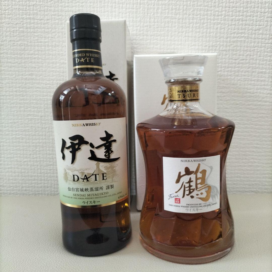ニッカ鶴ウイスキーと伊達ウイスキー2本セット　箱付き