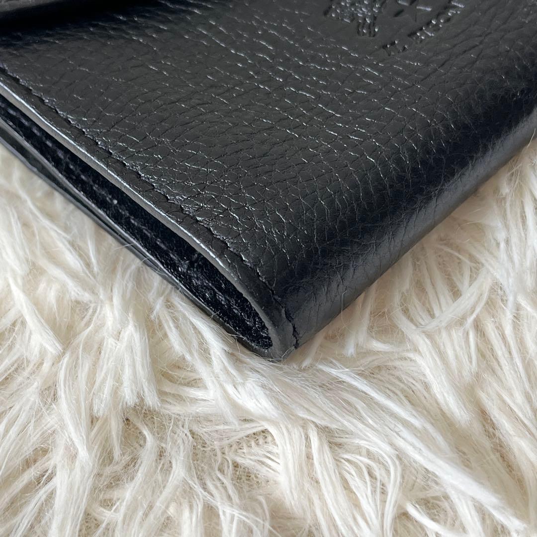 ⭐️未使用品⭐️　IL BISONTE　がま口　三つ折り財布　ブラック　レザー