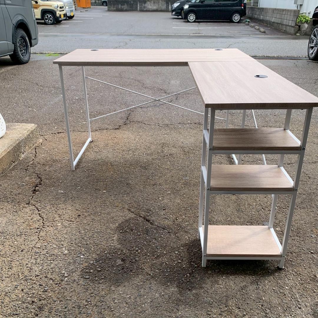 【モダンデコ】 L字型 パソコンデスク ワークデスク 組み立て式 A0445