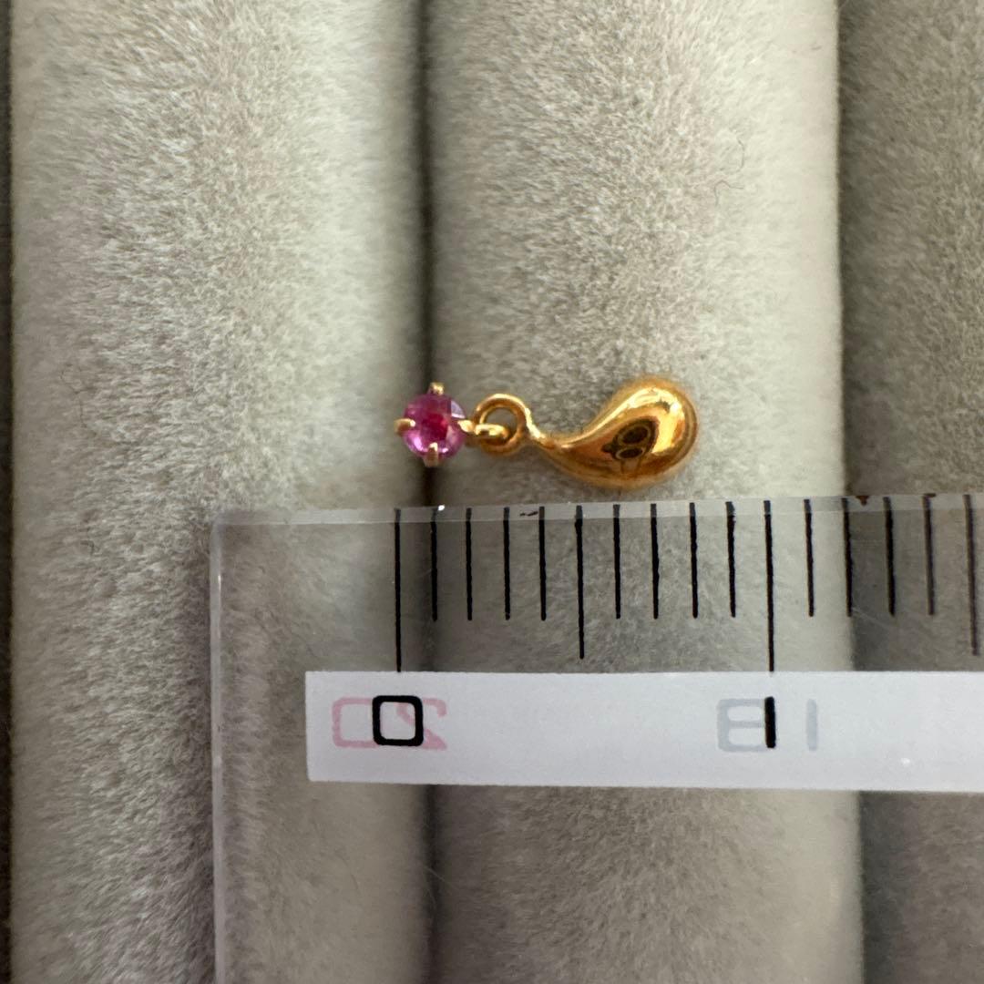 K18 ♡ ルビーピアス 刻印あり