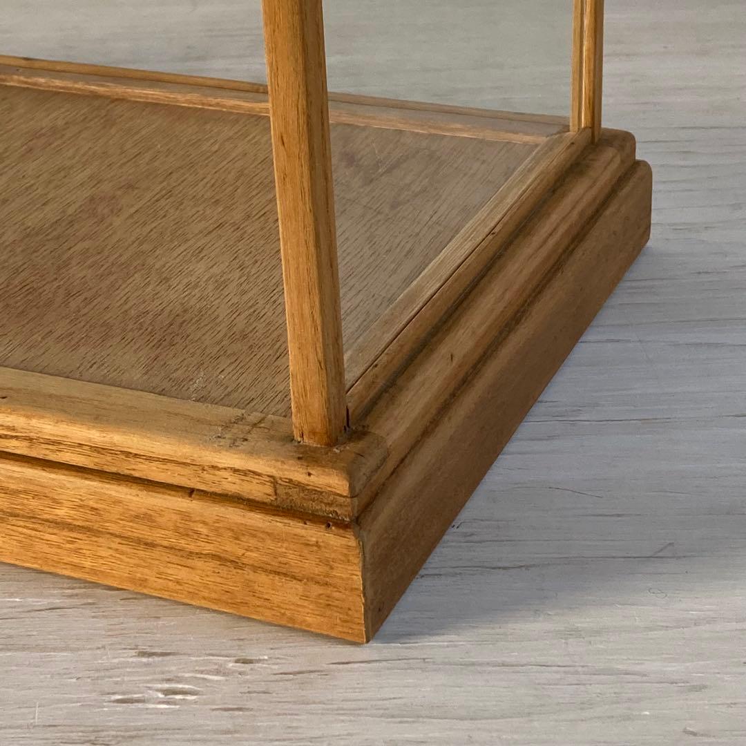 古い木製 ガラスケース 2段 卓上ショーケース 展示ケース 扉なし