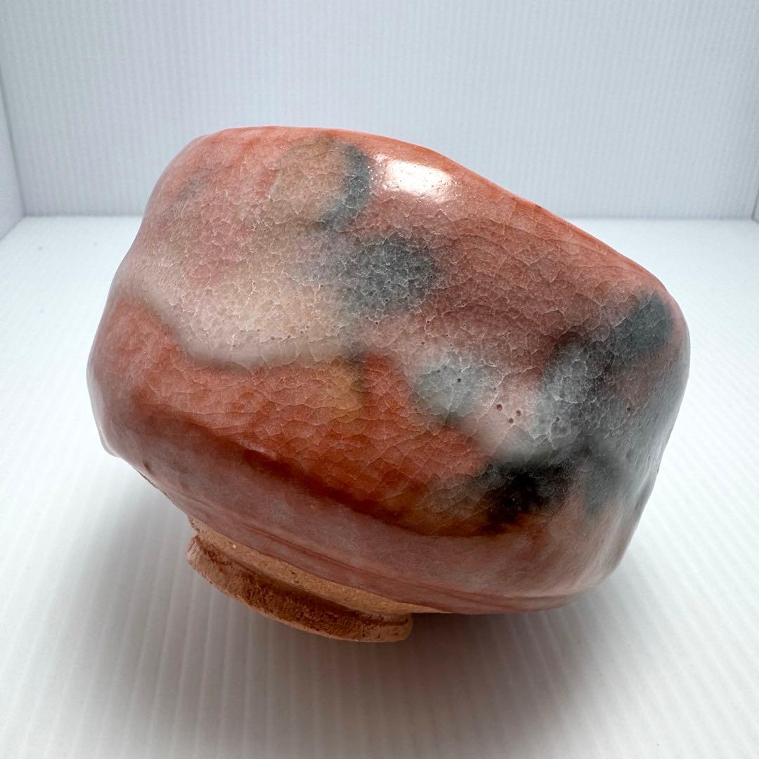 新品未使用 赤楽茶碗 三代昭楽 楽焼 楽焼窯元 赤 共箱 説明書