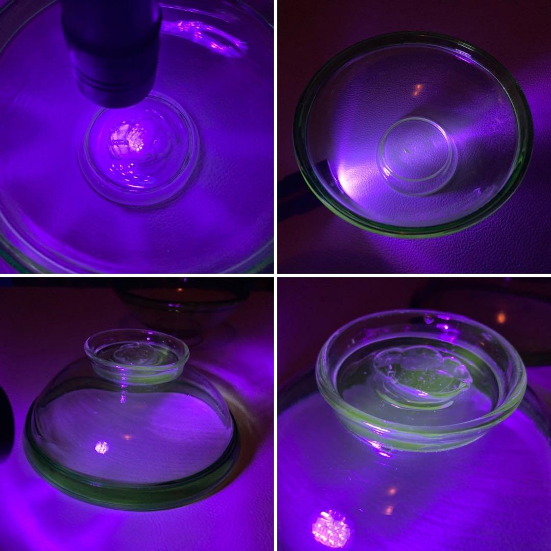 古いガラス鉢 かき氷 カップ ボウル 食器 花器 グリーン 3点 骨董 レトロ