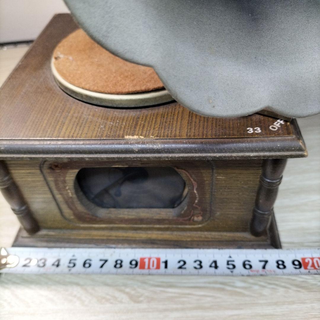 ヴィンテージ木製 蓄音機 フラワーホーンデザイン