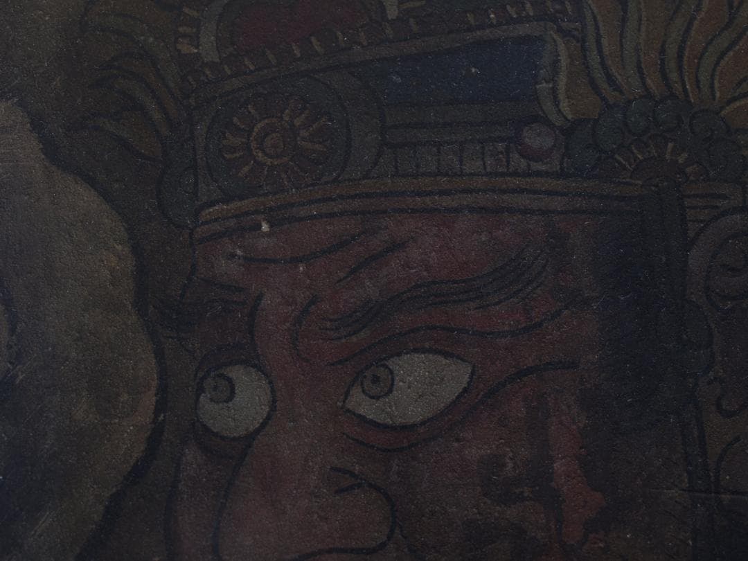 骨董市掘り出し品 中国唐時代　敦煌莫高窟壁画 彩絵AK1947A7-2