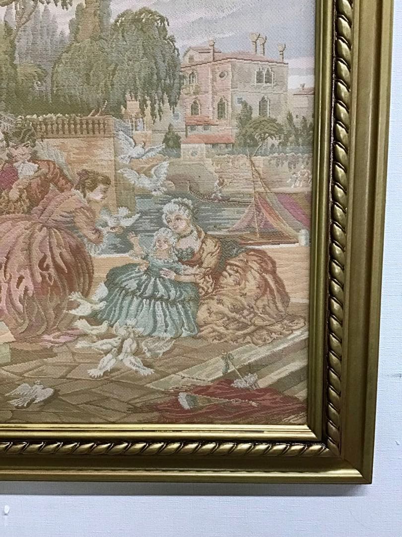 管179☆イタリア製☆ゴブラン織☆額絵