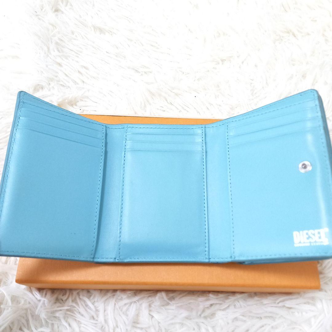 DIESEL　1DR　tri-fold coin　ウォレット　三つ折り財布　青