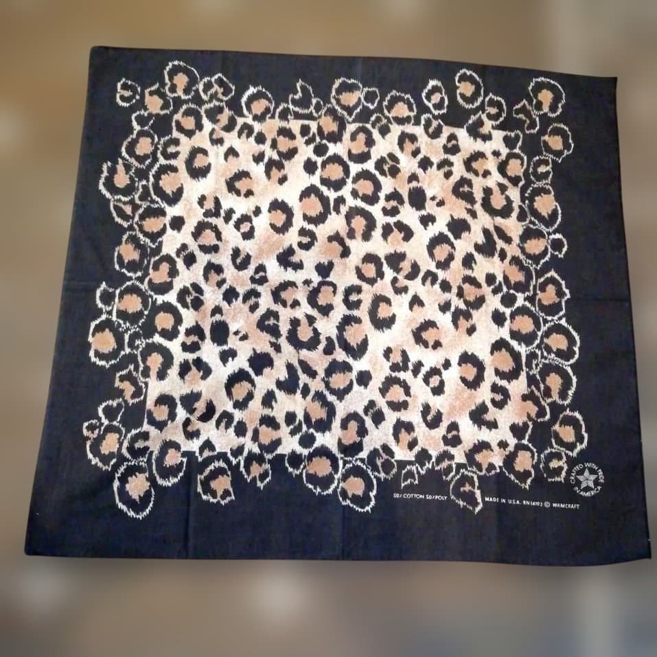 ビンテージ　レオパード　バンダナ　USA製