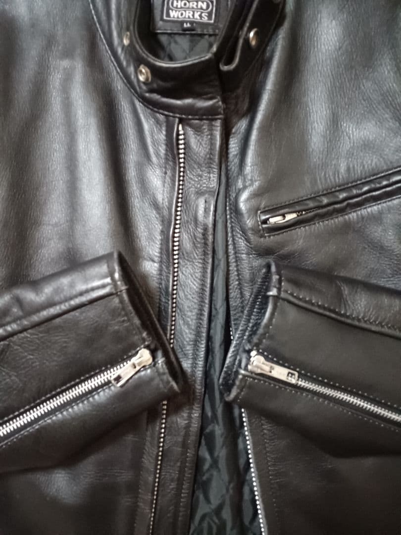 HORN WORKS ホーンワークス レザー ライダースジャケット 本革 LL