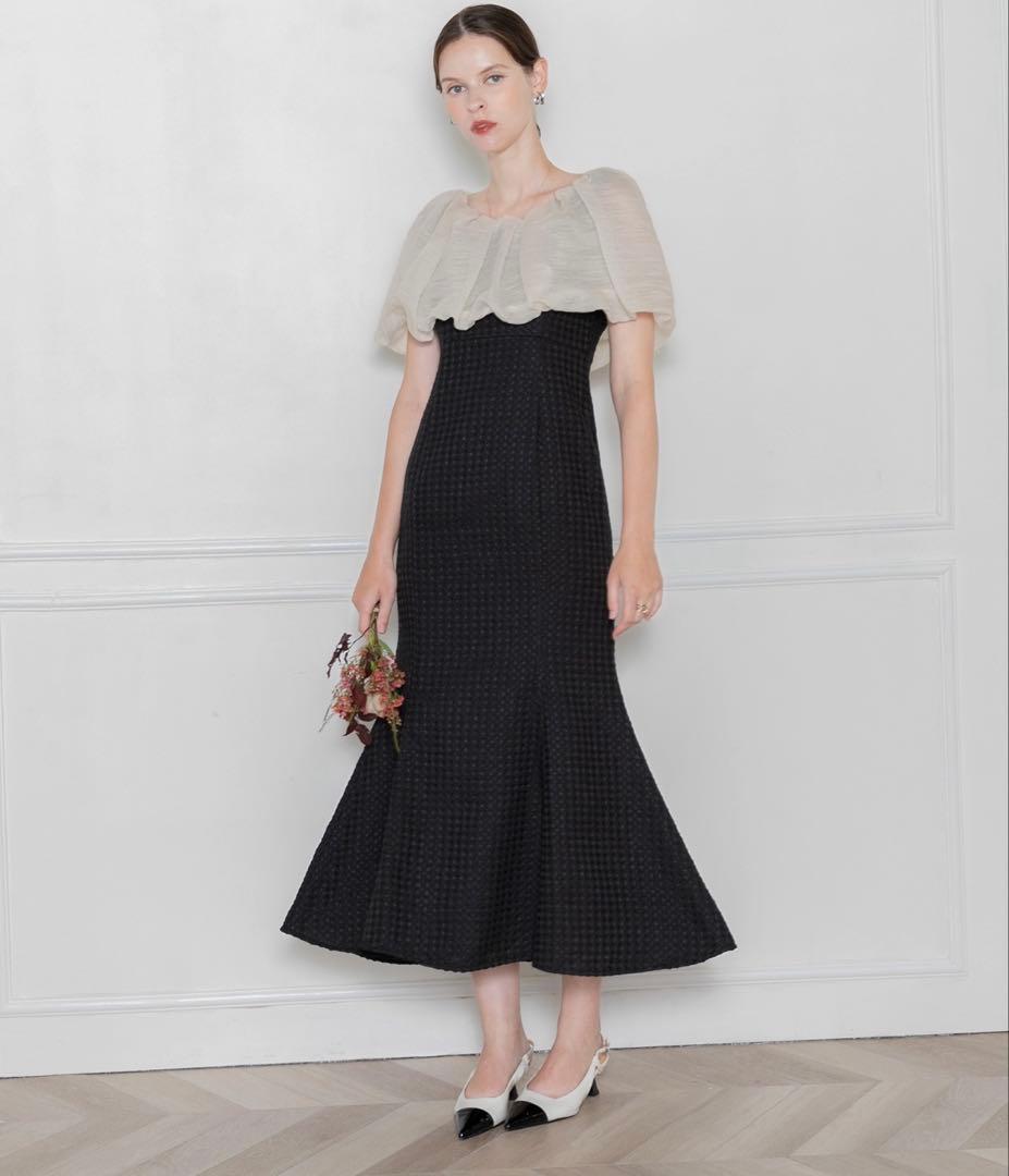 【LEJA】2WAYオフショルダーパフスリーブバリエマーメイドワンピース