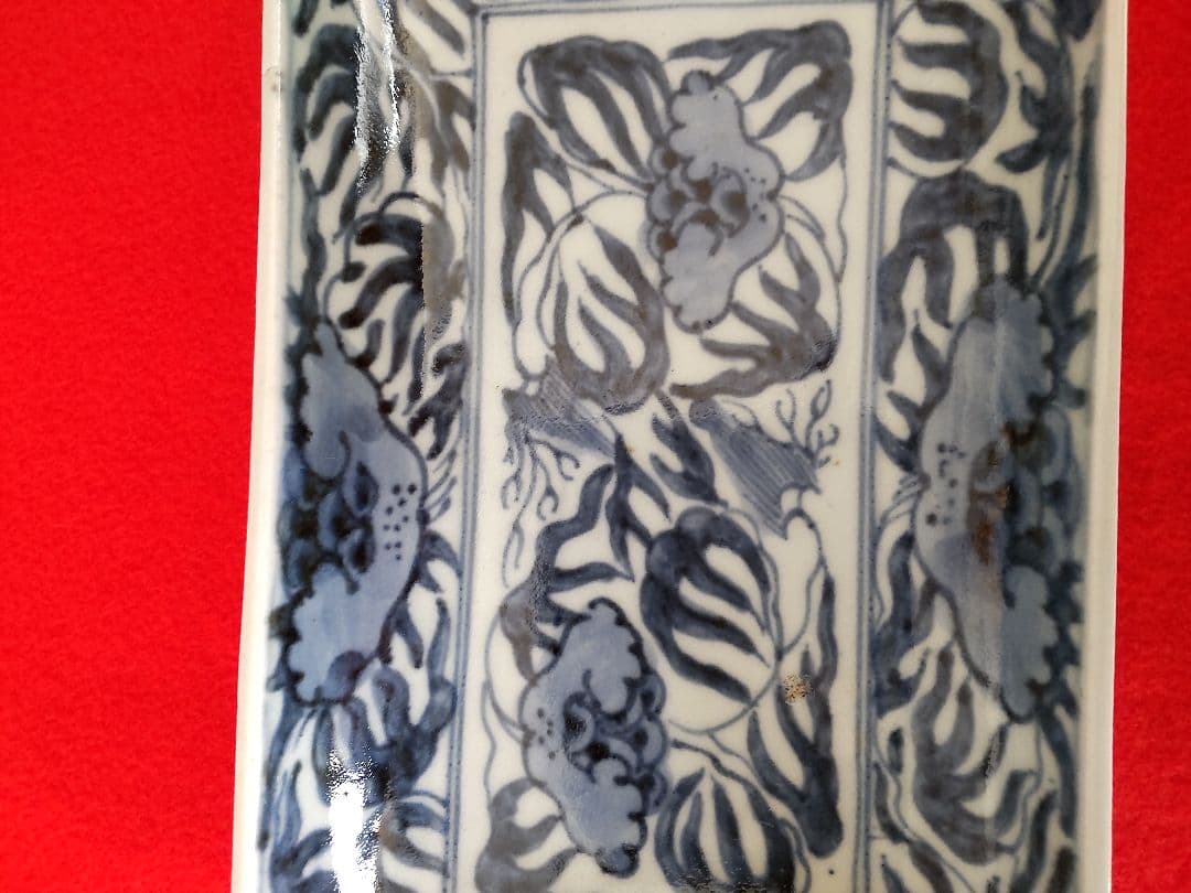 古伊万里染め付け角長皿一客