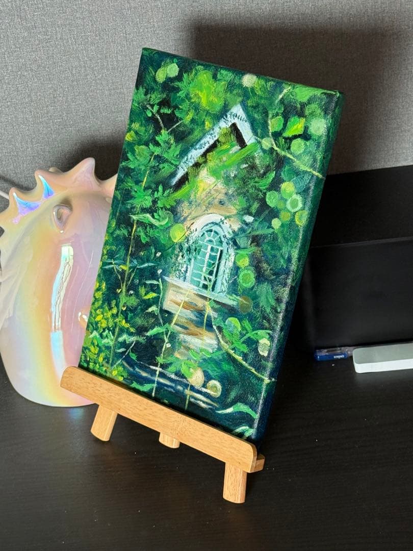 「林間の部屋」　手描き　油絵　風景画　原画　油彩画