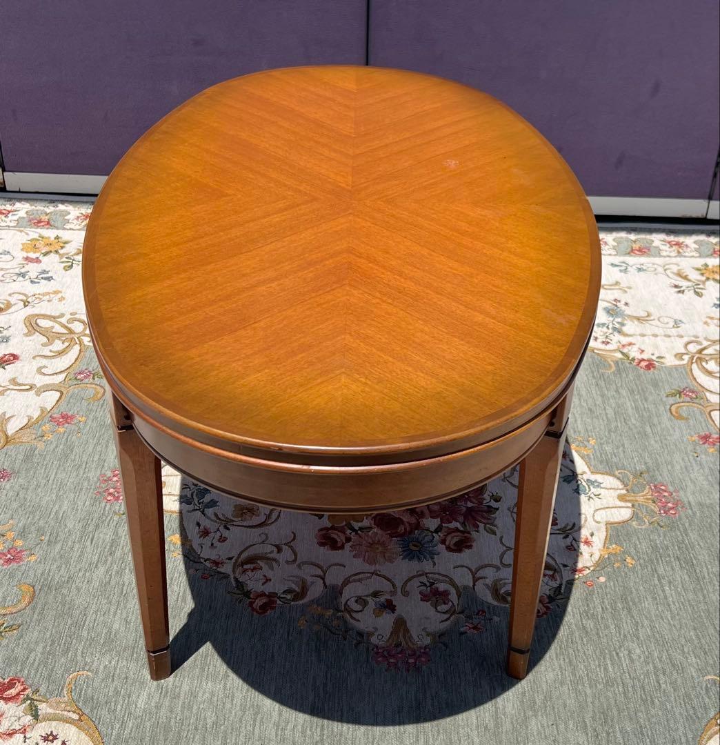 楕円形ブラウン木製テーブル人気アンティーク コスガ家具センターテーブル