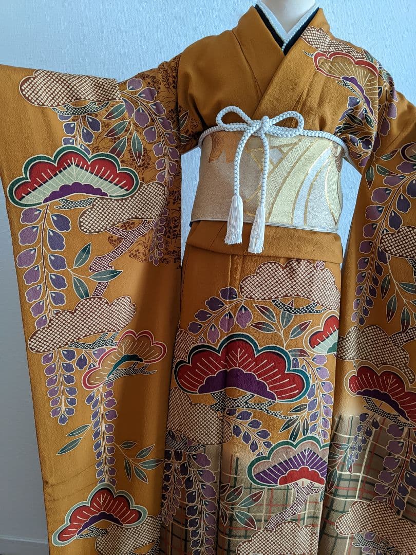 ◉美品 豪華お振り袖【松文 金彩 京都 正絹】成人式・結婚式