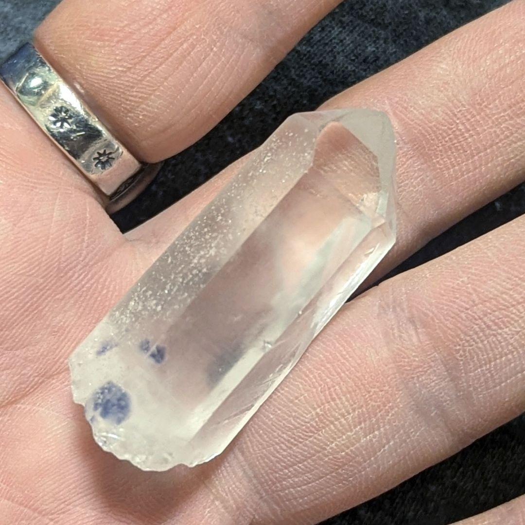 希少☆ブルーフローライト in クォーツ 原石 蛍石入り水晶