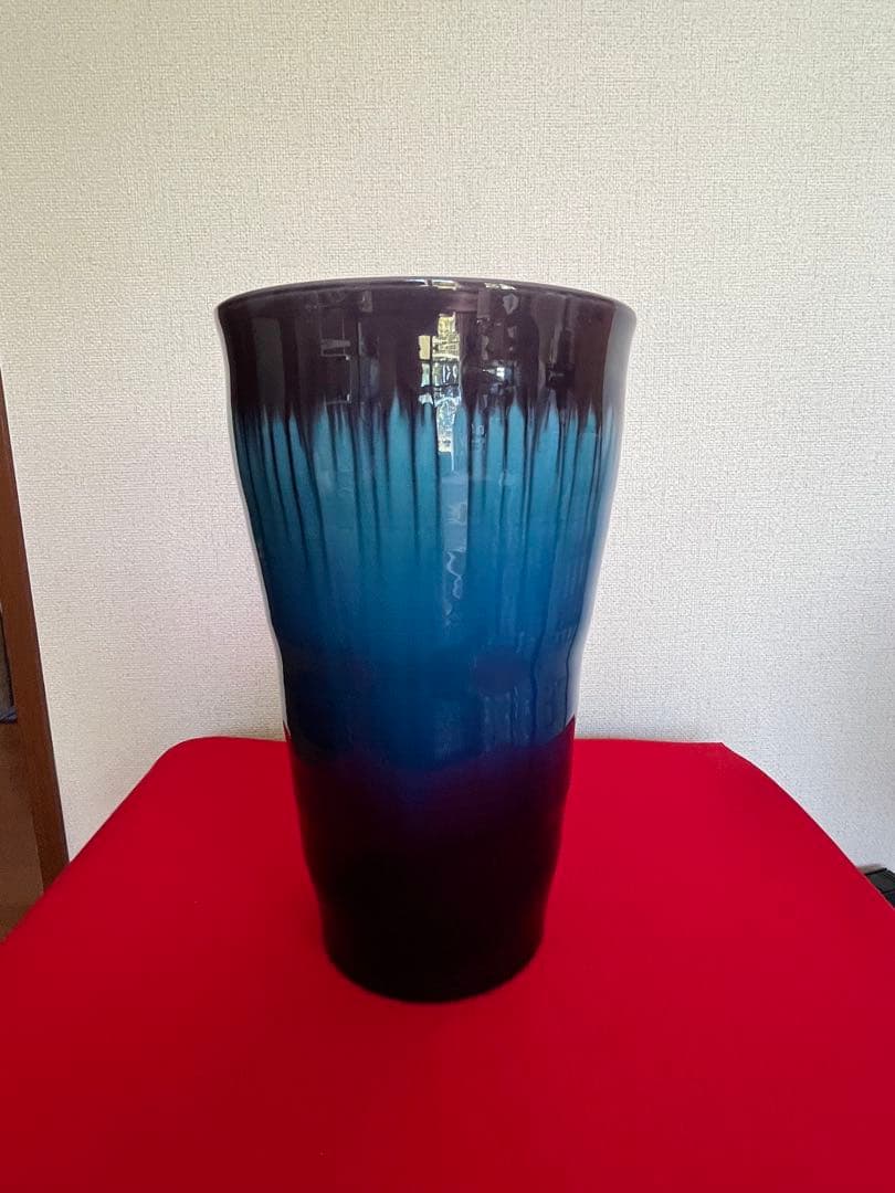 【特大】人間国宝 三代 徳田 八十吉 (正彦) 極上作 彩釉花器 共箱 T279