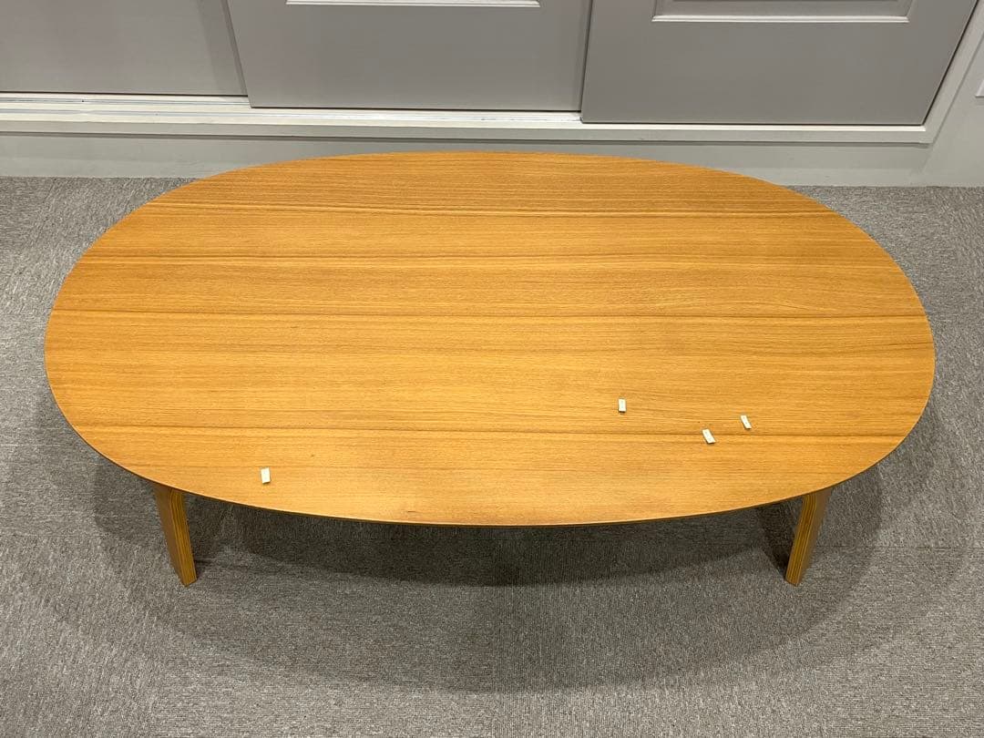 【廃番】無印こたつ　大　オーバル型　ローテーブル　タモ材