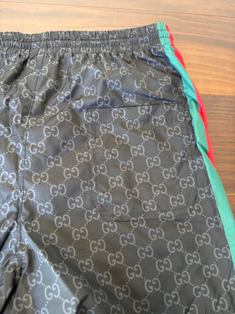 【GUCCI】ストレートレッグ ストライプスイムウエア （サイズ46）