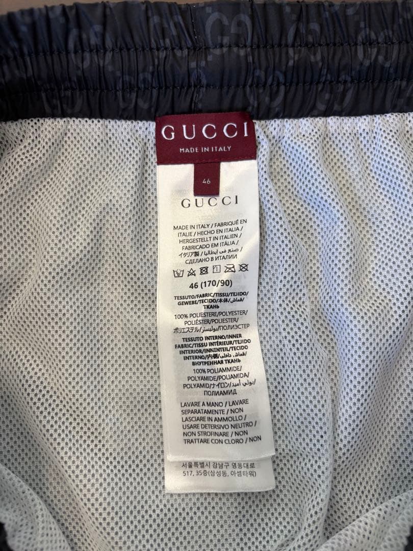 【GUCCI】ストレートレッグ ストライプスイムウエア （サイズ46）