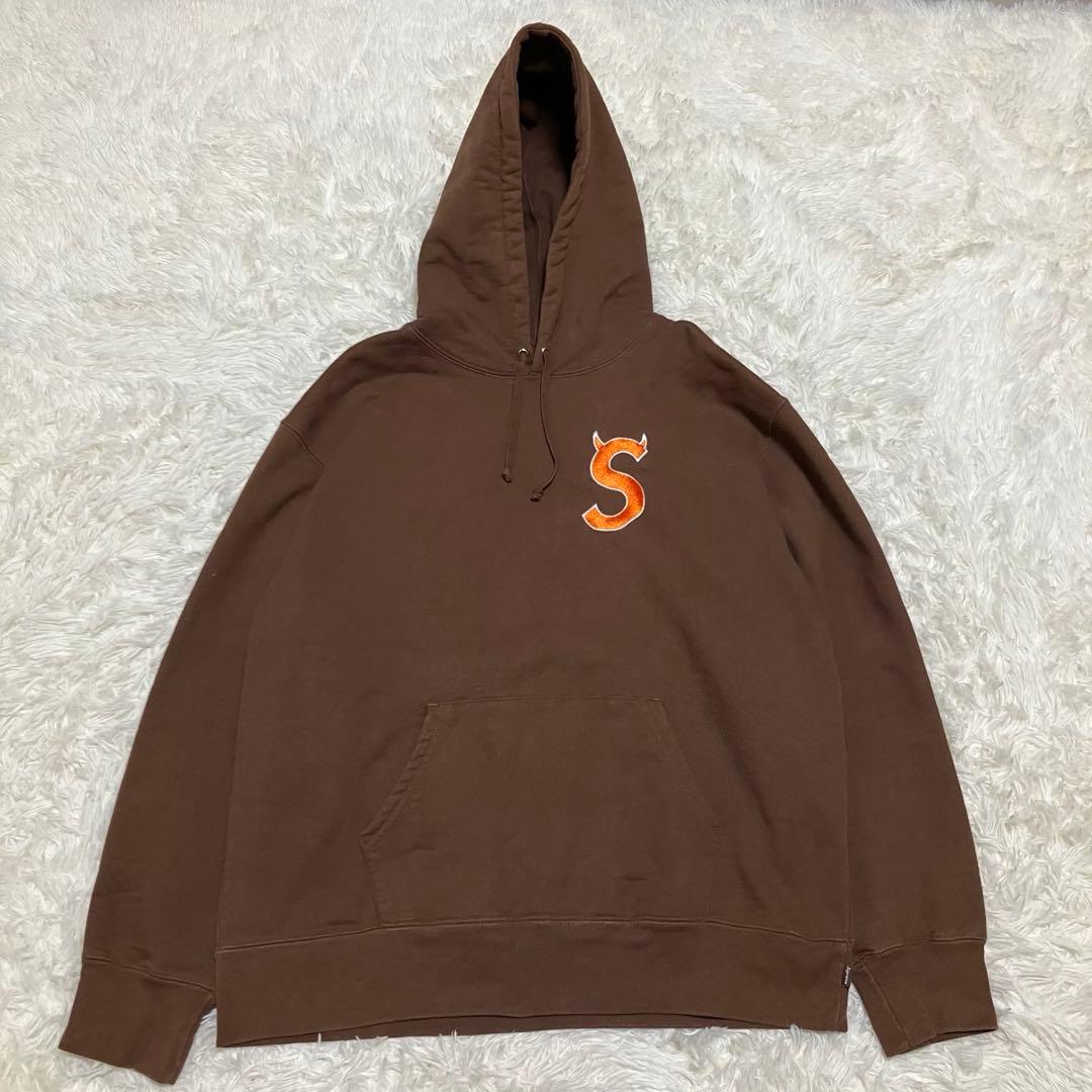 Supreme S Logo Hooded ツノ ブラウン L