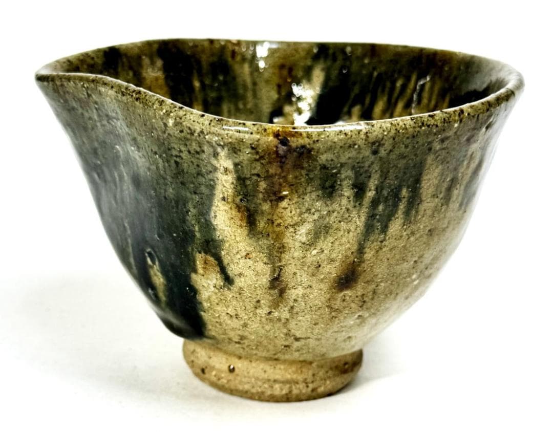 江戸時代中期 尾張徳川家御用窯 御深井焼 茶碗 伝世品焼物 ウブ品WWTT304