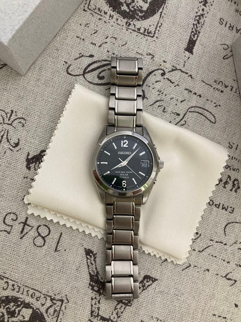 美品！ SEIKO セイコー チタン 電波 メンズ フルコマ sbtm229