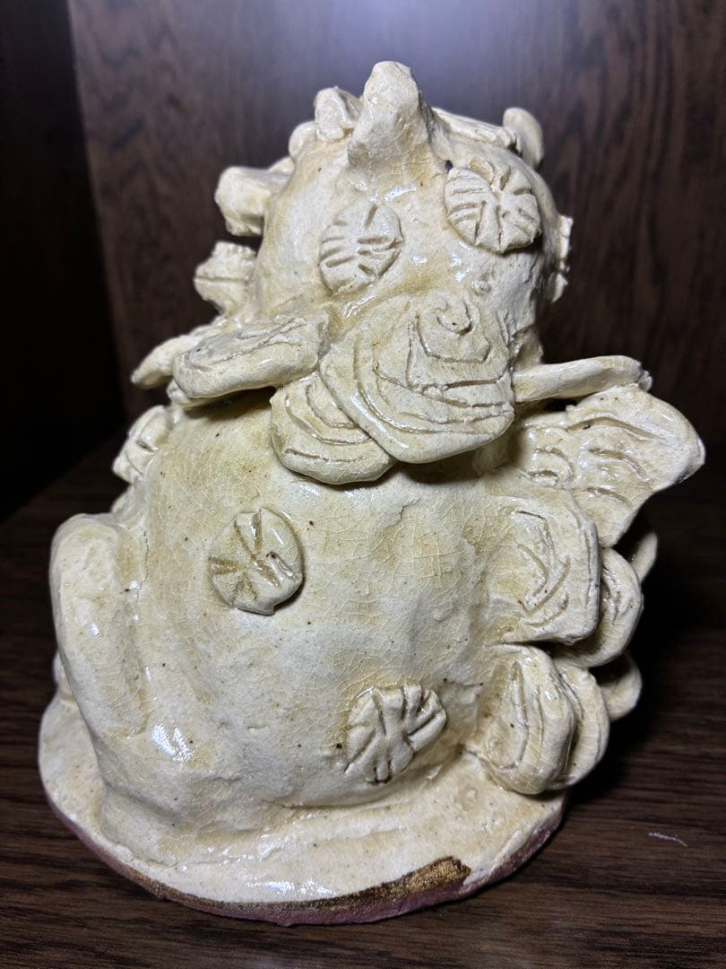 狛犬 陶器の置物 陶製狛犬