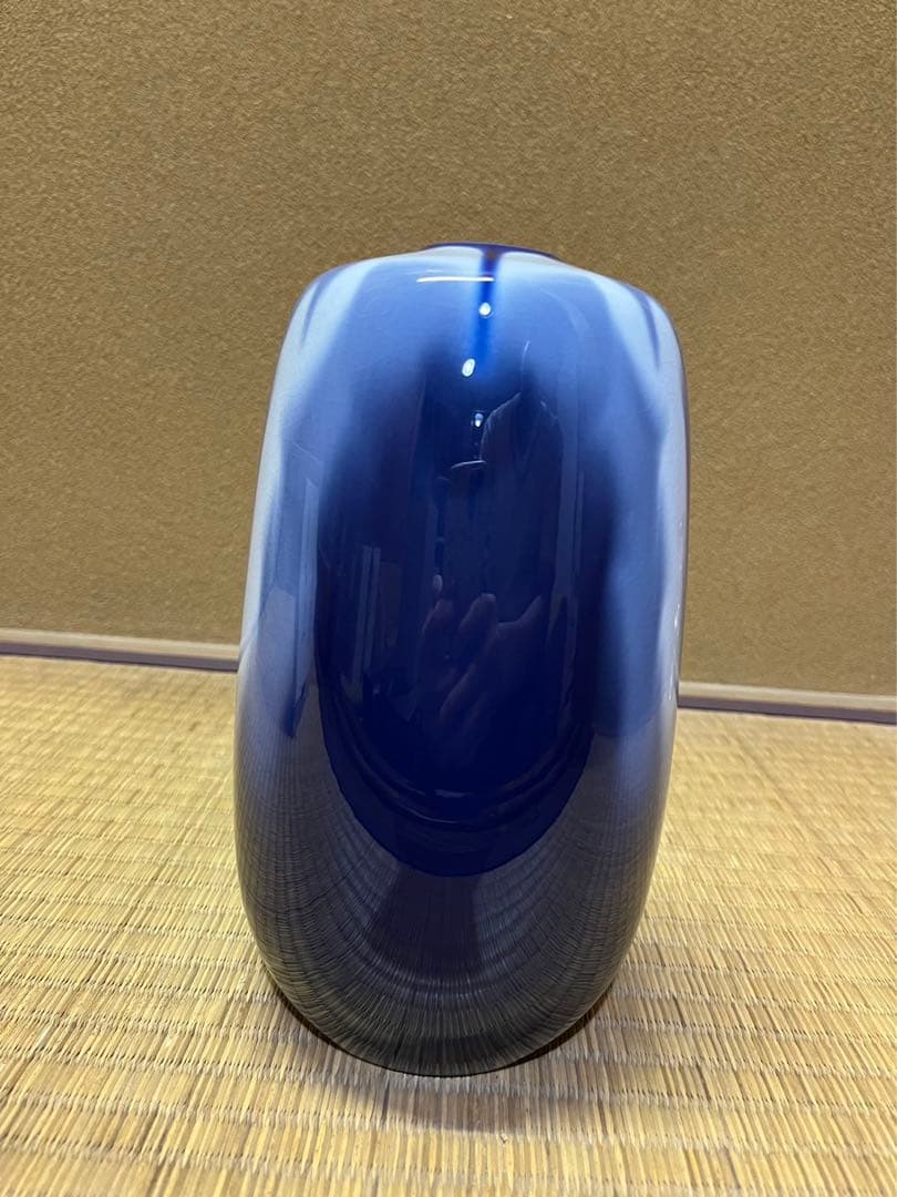 四代徳田八十吉　藍華菱　花入