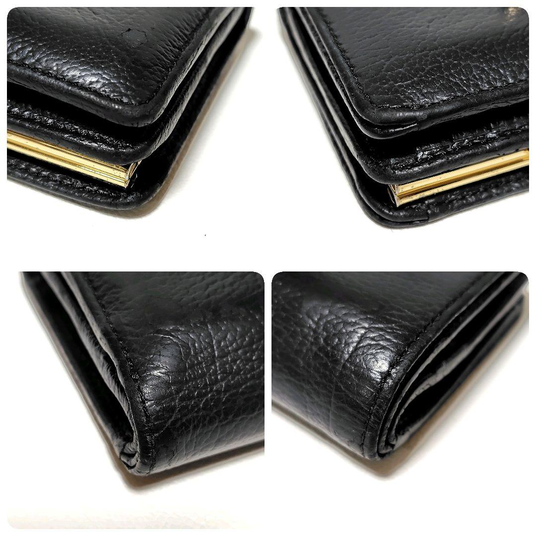 ヴィヴィアンウエストウッド　折り財布　がま口　黒　レザー　オーブ