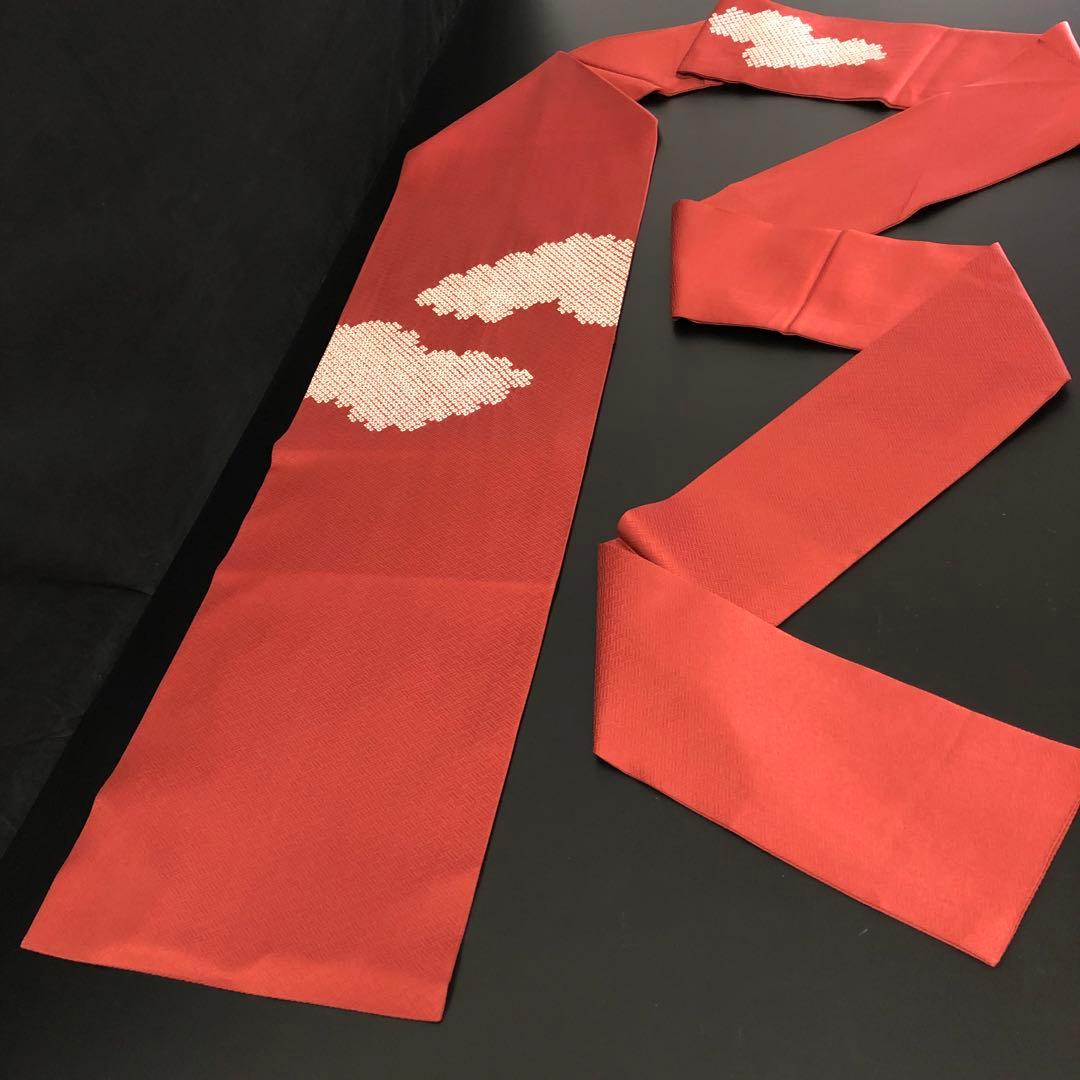 SO-762 名古屋帯 名古屋仕立て 太鼓柄 正絹 雲取り 鹿の子 カジュアル