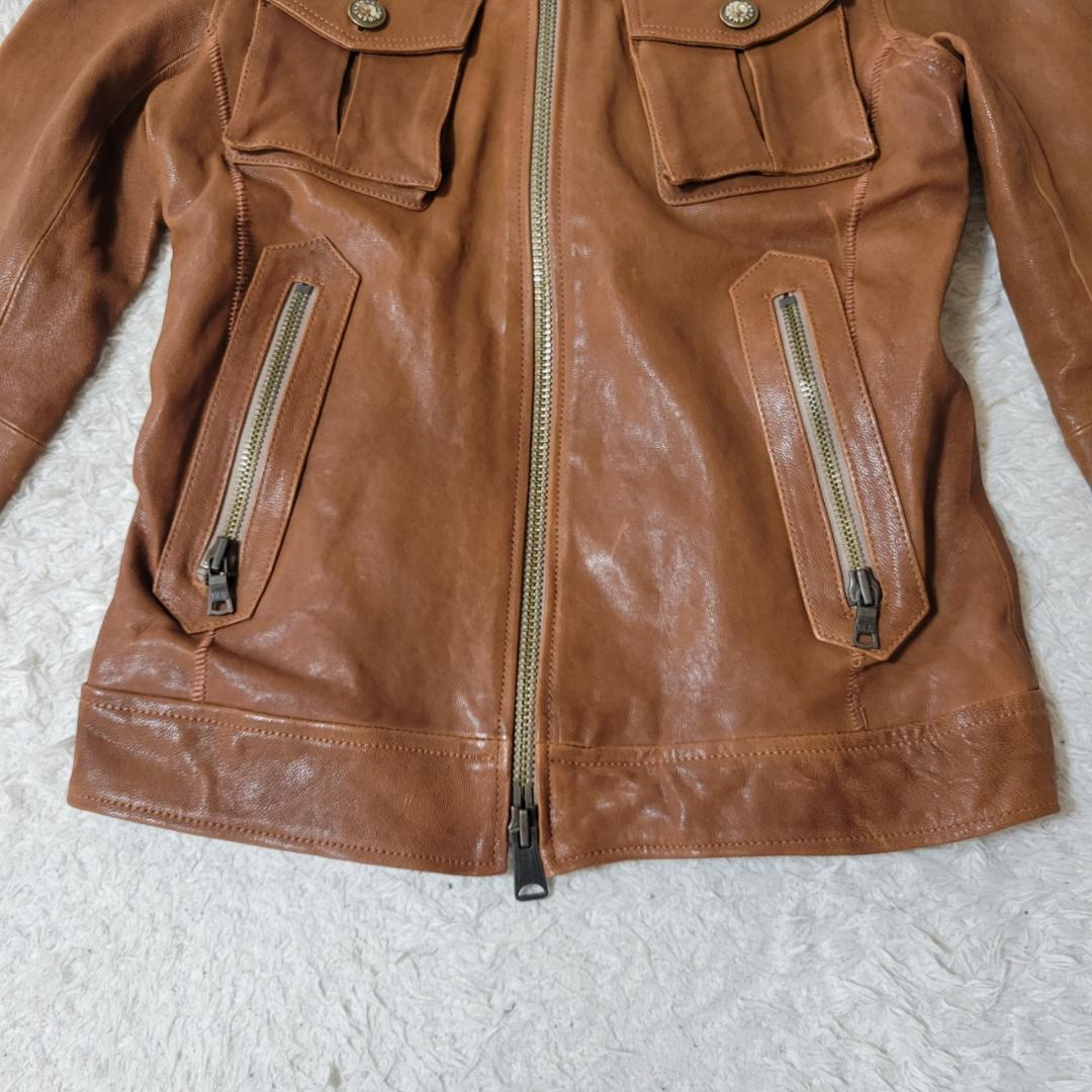 美品✨ バッファローボブズ　レザーライダースジャケット　ミリタリー　山羊革
