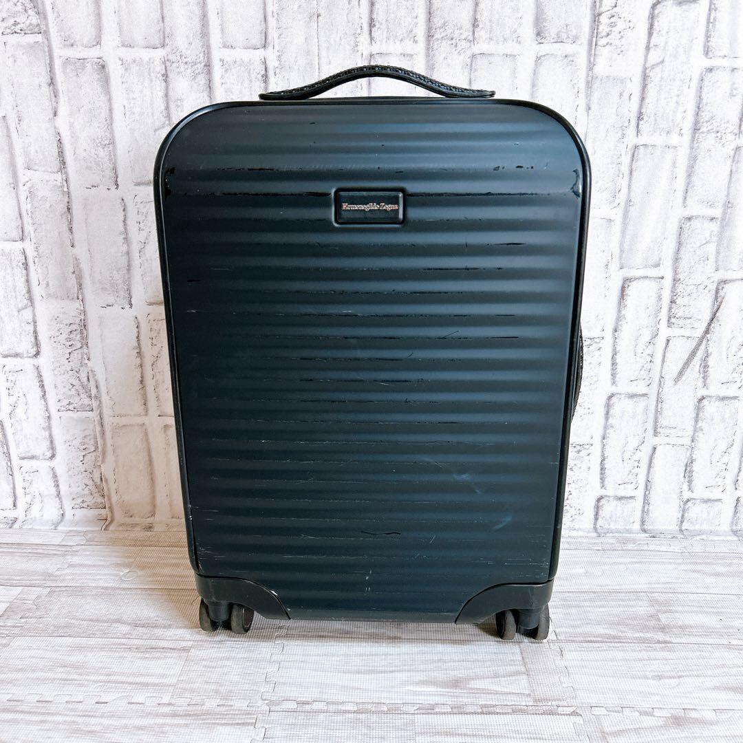 【良品】Ermenegildo Zegna キャリーケース 46L ブラック