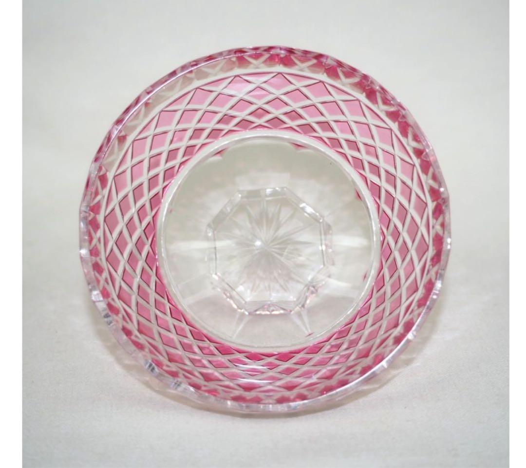 送料無料　薩摩切子　ぐい呑み/盃　作家物　共箱　検/江戸切子薩摩切子