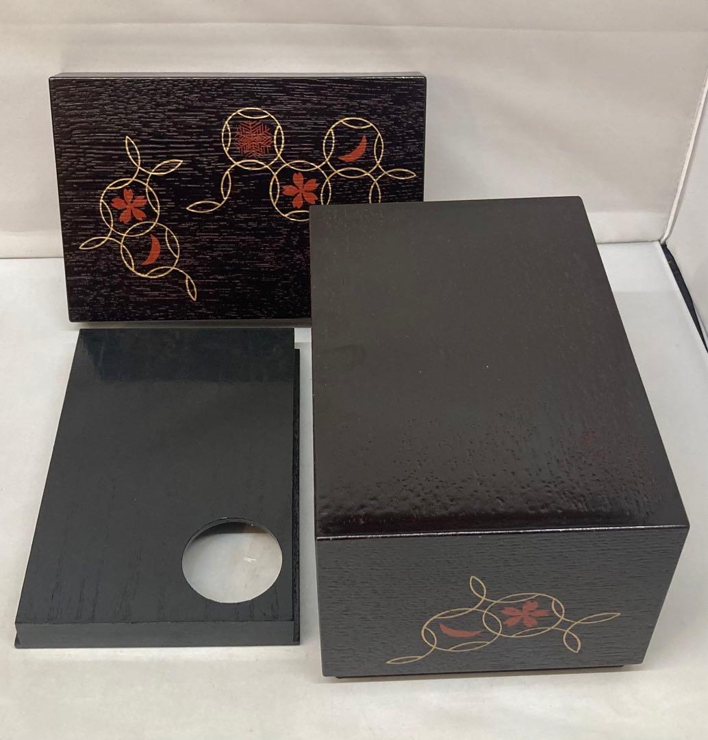 B216 茶箱セット 19点　雪月花　七宝繋文　溜漆　描き合わせ塗　茶道具