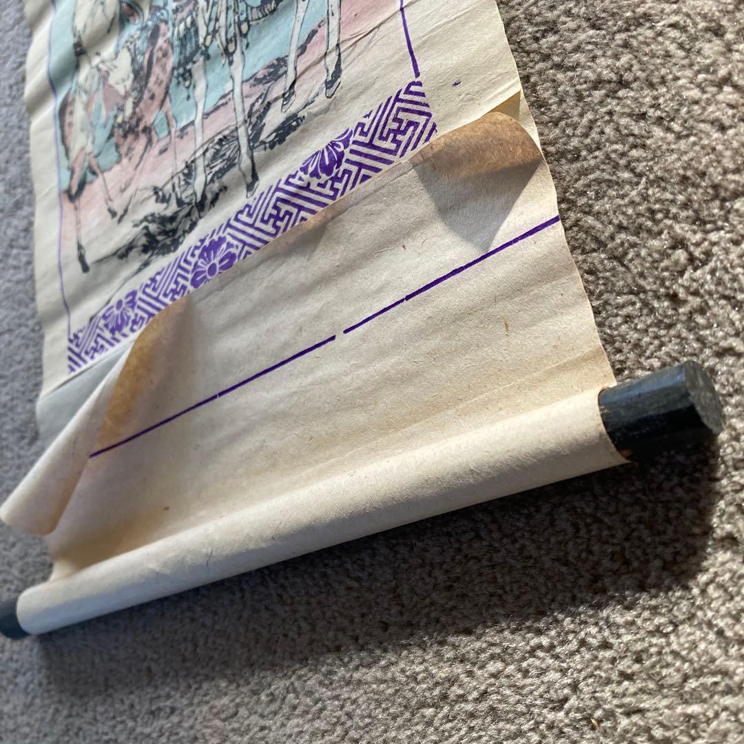 古い神道の掛軸 三社託宣図 神社 天照皇大神 八幡大神 春日大神 神画 神話