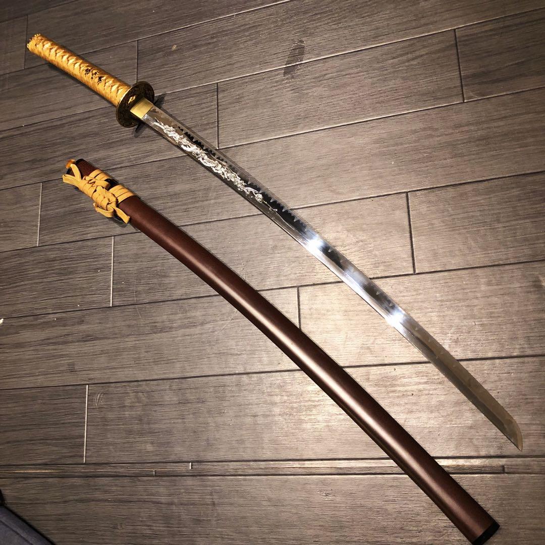 高級模造刀　居合刀　優波紋　茶拵え