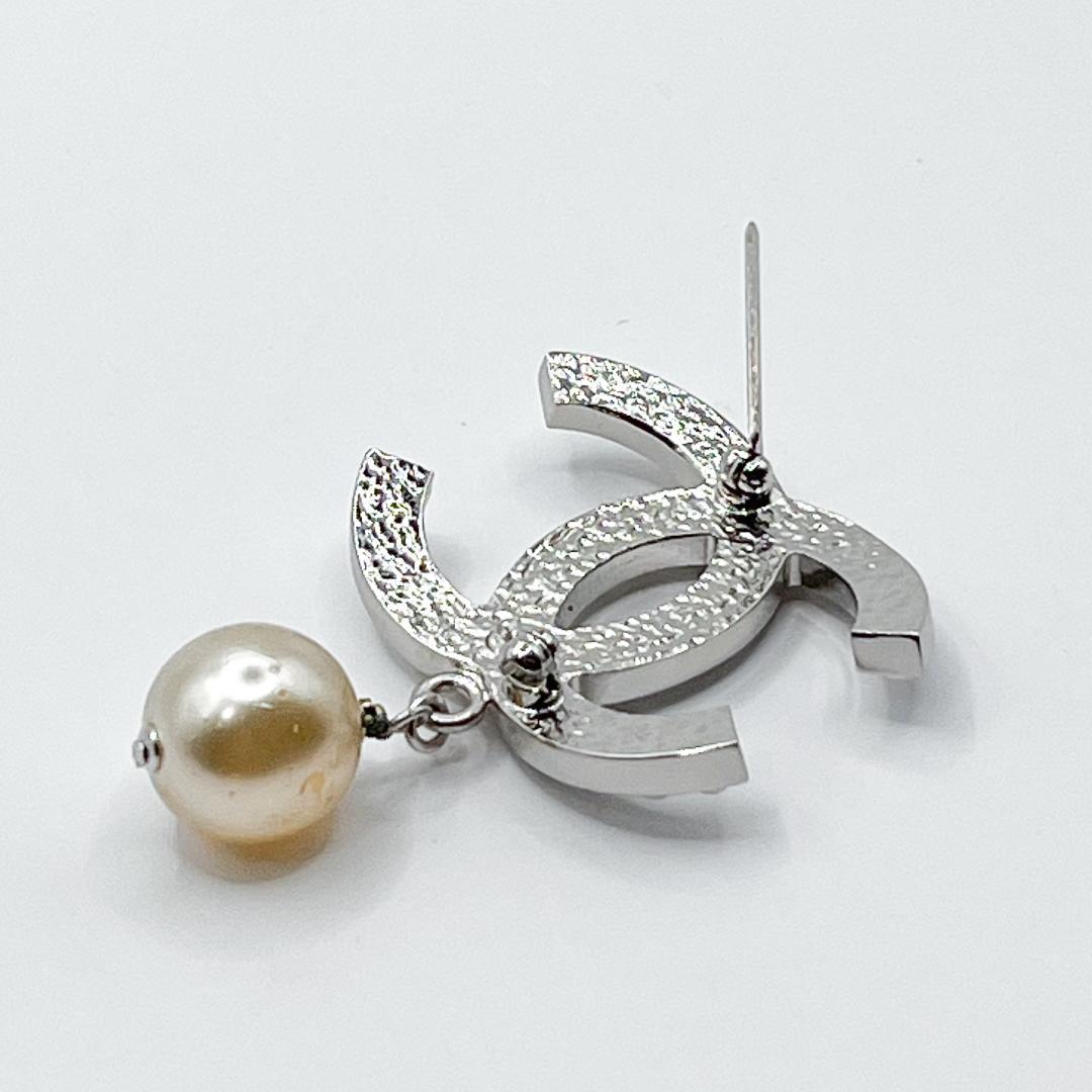 美品★シャネル ブローチ パール シルバー ヴィンテージ ココマーク 06 V