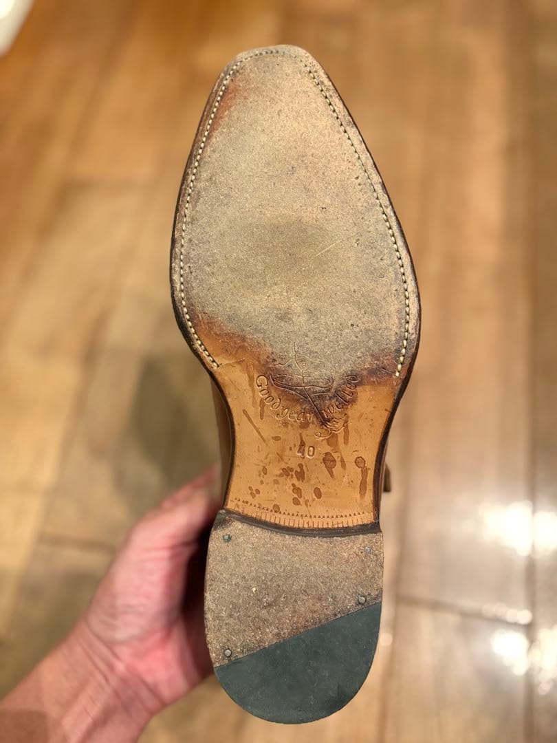 ジャランスリワヤ 革靴 メダリオン プレーントゥ ブラウン 25cm