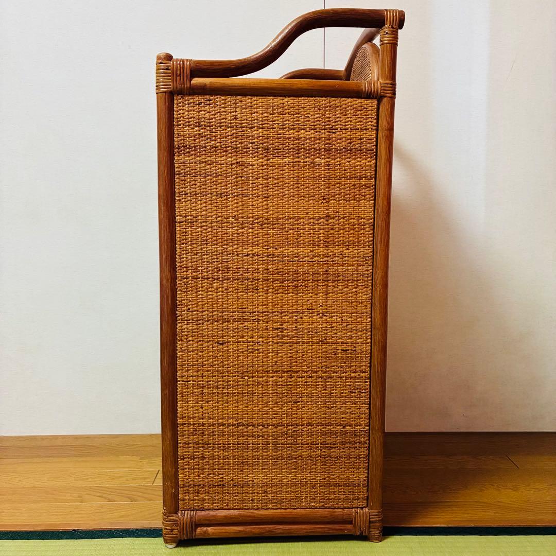 籐家具 ラタン 5段 チェスト 昭和レトロ タンス 収納棚 ナチュラル