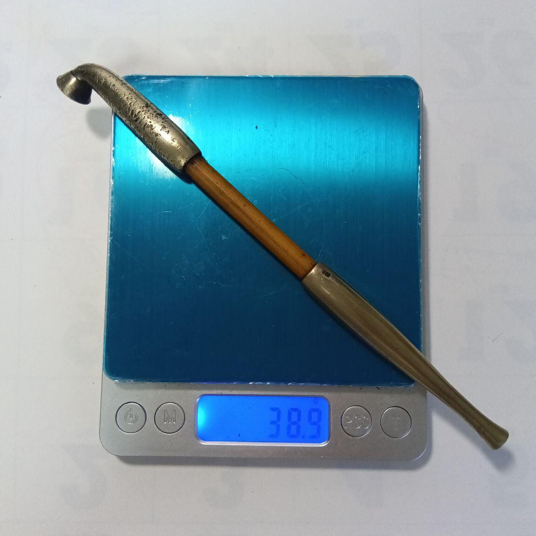 「アンティーク　レトロ」古美術 骨董（村田・保証）刻印 煙管 18㎝