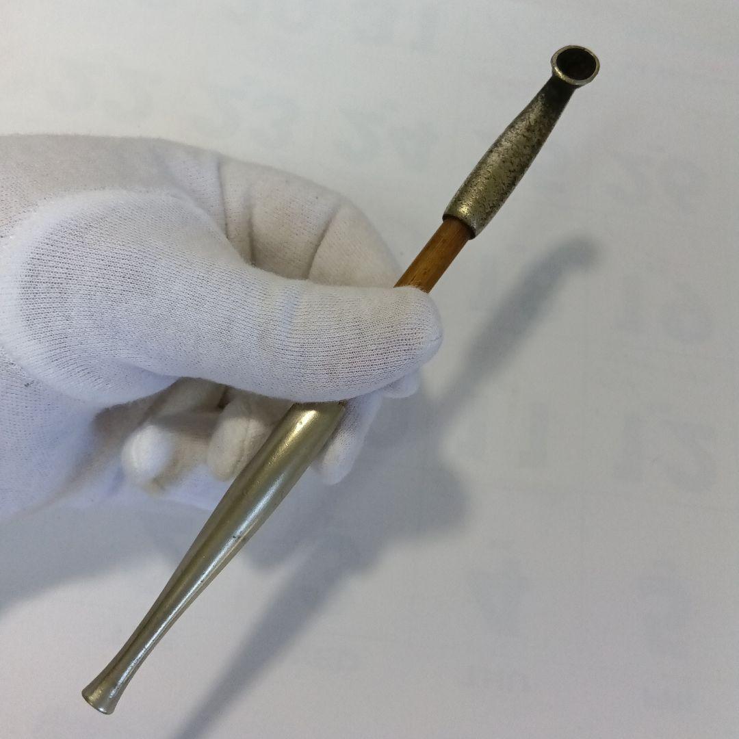 「アンティーク　レトロ」古美術 骨董（村田・保証）刻印 煙管 18㎝