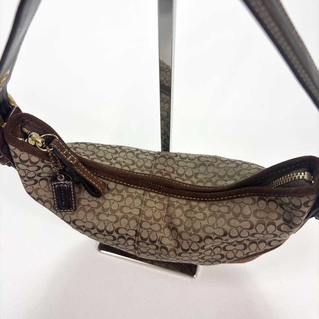 COACH シグネチャー ワンショルダー キャンバス レザー スエード 2154