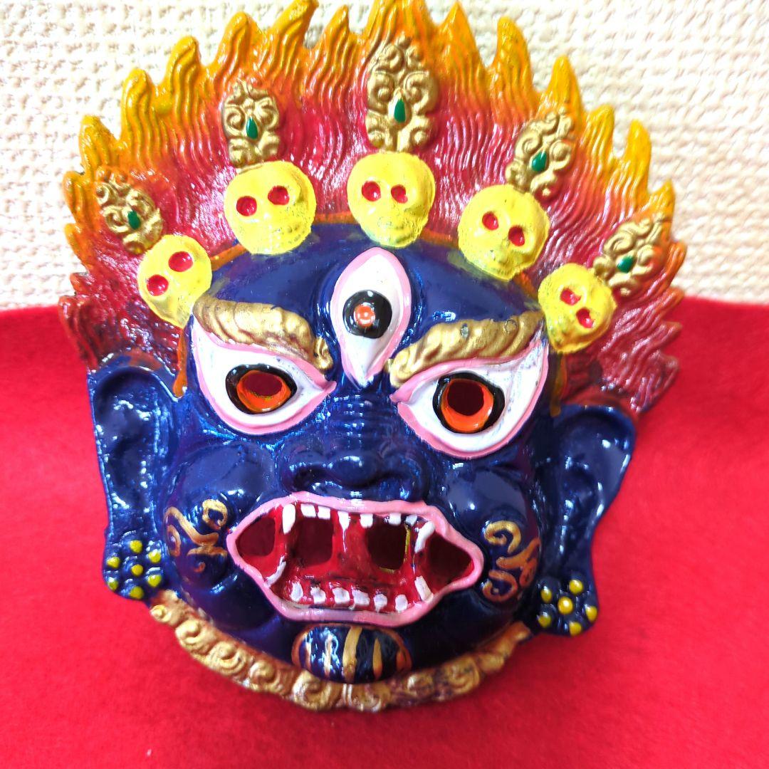 クリェーターの方に…貴重品…金属製マハーカーラ迫力満点の飾り面、密教法具！