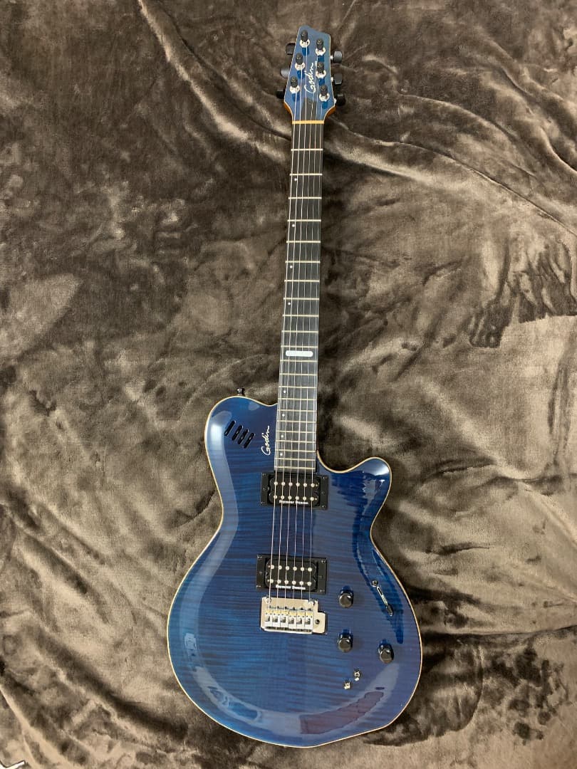 ギター GODIN LGXT Trans Blue Flame AAA SF